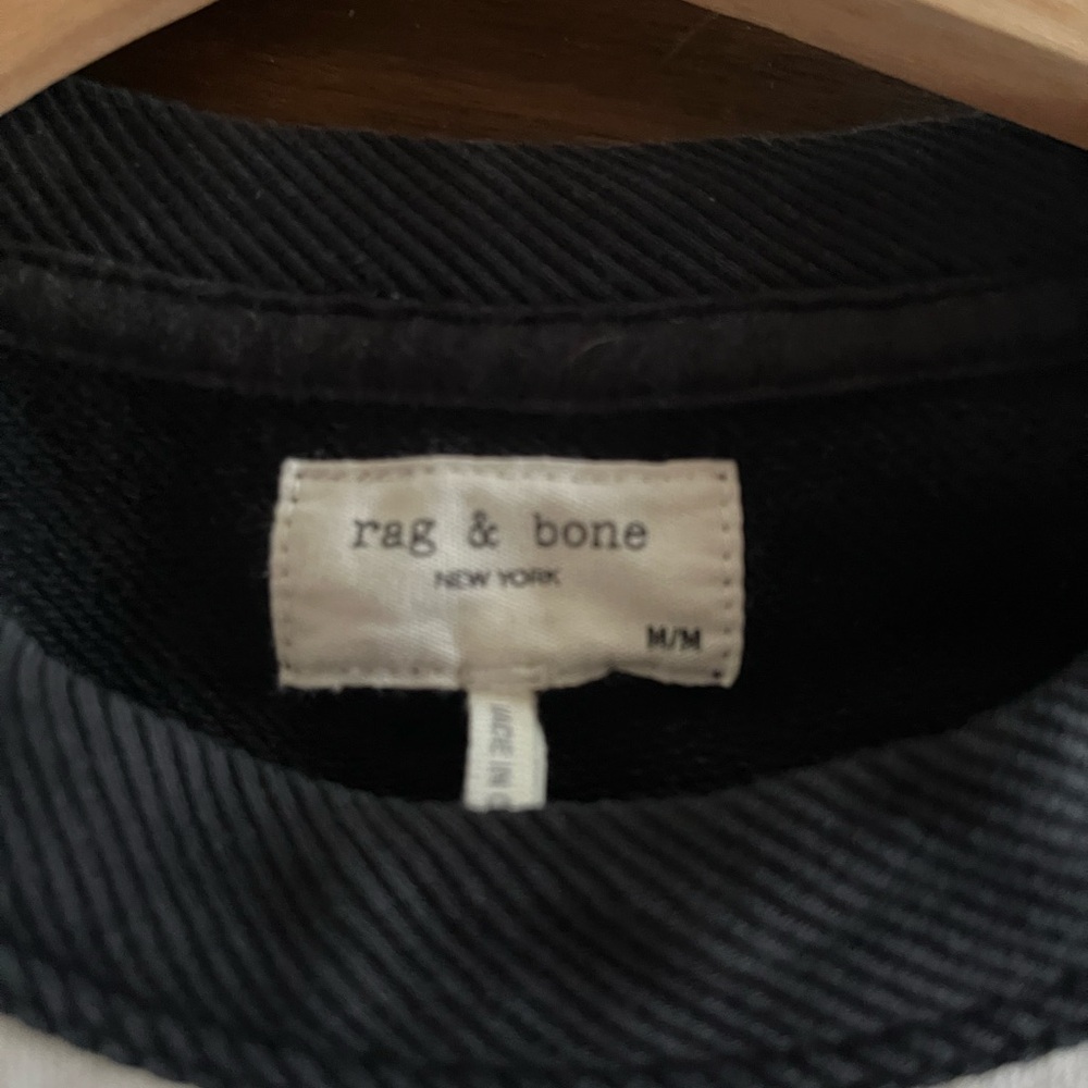 Rag & Bone Black and White Colorblock Cotton Crewneck Sweatshirt Like New size M - Picture 6 of 10